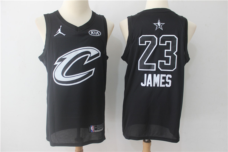 Men Cleveland Cavaliers #23 James Black 2108 All Stars NBA Jerseys